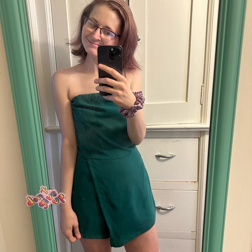 NWOT TCEC Teal Romper Size Small